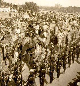 Il grande corteo del Durbar, Delhi, India. 1903 (foto) da James Ricalton