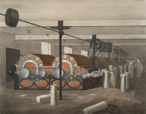 Cardatura, Progresso del Cotone No. 4, pub. 1840 da James Richard Barfoot