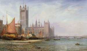 Le case del Parlamento e il ponte di Westminster, c.1875