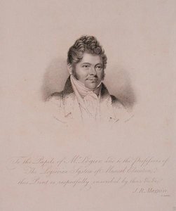 Ritratto di Johann Bernhard Logier (1777-1846) inciso da H. Meyer (incisione) da James Robert (after) Maguire