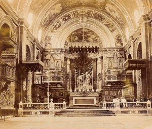 Interno della Co-Cattedrale di San Giovanni a La Valletta, Malta, 1850