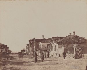 Veduta di strada con soldati da James Robertson
