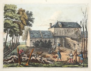 Castello di Hougoumont: mostra i morti sepolti dopo la battaglia da James Rouse