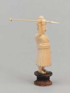 Pedone nero, pezzo degli scacchi, India, circa 1820