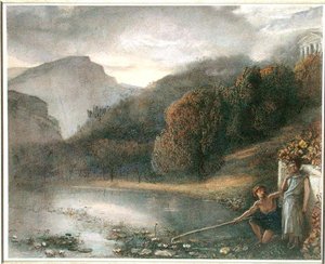 Paesaggio con tempio e figure pastorali da James Smetham