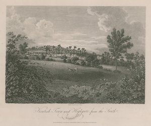 Kentish Town e Highgate, Middlesex, dal sud da James Storer