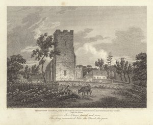 Robert Bloomfield, poeta: Chiesa di Honington e il cottage in cui è nato Robert Bloomfield da James Storer