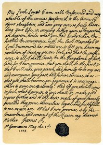 Lettera di James Edward Stuart a Simon Fraser, Lord Lovat, St Germains, 3 maggio 1703 da James Stuart