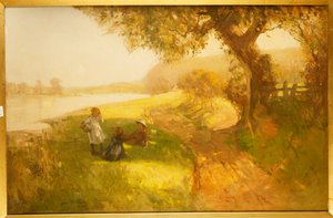 Giornata estiva - Bambini sulle rive del Tweed, 1907 da James Wallace