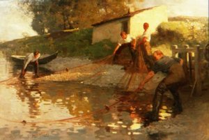 Pescatori di salmoni sul Tweed da James Wallace