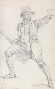 Studio per il personaggio centrale del dipinto di Ward "Il ladro di cervi". da James Ward
