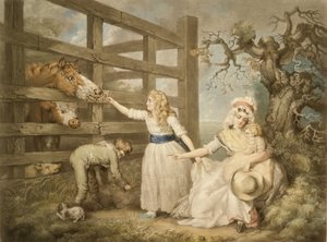 Bambini compassionevoli, inciso da William Ward (1766-1826) 1793 da James Ward