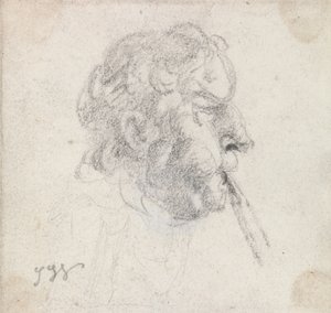 Testa di uomo che soffia una pipa da James Ward