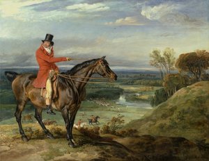 John Levett a caccia a Wychnor, Staffordshire [titolo alternativo: Theophilus Levett e un cacciatore preferito) da James Ward