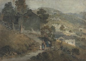 Paesaggio con cottage e figure da James Ward