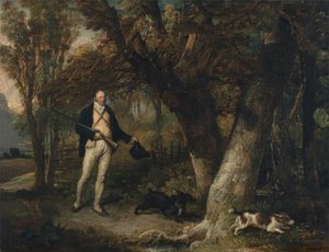 Ritratto del Rev. Thomas Levett e cani preferiti, caccia al gallo