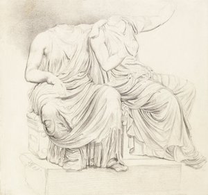 Studio di Due Statue Classiche Senza Testa da James Ward