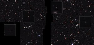 Galassie nel campo CEERS (immagine NIRCam) da James Webb Space Telescope (NASA)
