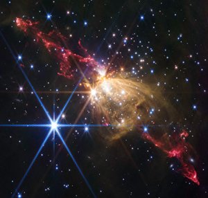 Getto stellare in Sh2-284 (immagine NIRCam) da James Webb Space Telescope (NASA)