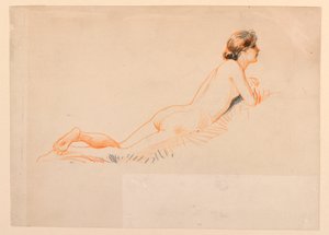 Nudo femminile, riposando sull