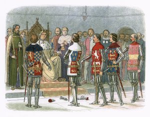 Arundel, Gloucester, Nottingham, Derby e Warwick davanti al re Riccardo II da James William Edmund Doyle