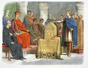 Harold II giura fedeltà al Duca Guglielmo di Normandia, 1064, 1864 da James William Edmund Doyle