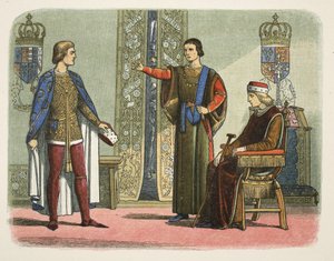 Enrico VI e i duchi di York e Somerset, settembre 1450, da A Chronicle of England BC 55 to AD 1485, pub. Londra