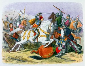 Illustrazione di Riccardo III alla battaglia di Bosworth, XIX secolo