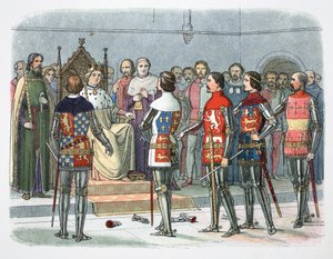 Nobili davanti al Re Riccardo II, Westminster, 1387, 1864 da James William Edmund Doyle
