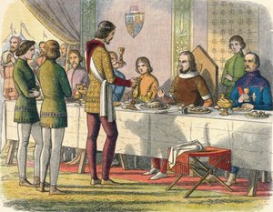 Il principe serve re Giovanni a tavola, 1356, 1864