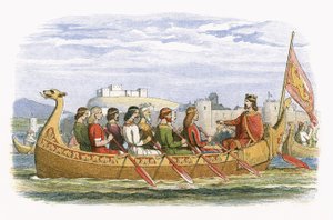 La chiatta di Edgar guidata da otto re sul Dee da James William Edmund Doyle