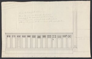 Cobham Hall, Kent: Progetto per il Pannello di un Banco da James Wyatt