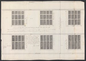 Cobham Hall, Kent: Progetto per finestre da James Wyatt