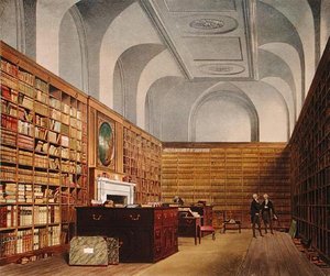 La Biblioteca del Re, Buckingham House, da The History of the Royal Residences, inciso da James Baily, di William Henry Pyne (1769-1843), 1819