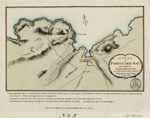 Piano della baia di Fishguard vicino alla quale i francesi sbarcarono 1200 uomini il 22 febbraio 1797 e si arresero prigionieri a Lord Cawdor il 24