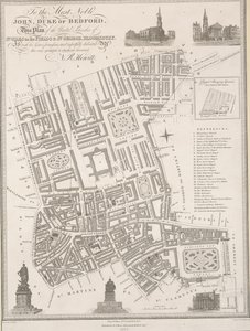 Al nobilissimo John, Duca di Bedford. Questo piano delle parrocchie unite di St. Giles in the Fields & St. George, Bloomsbury da James the Elder Wyld