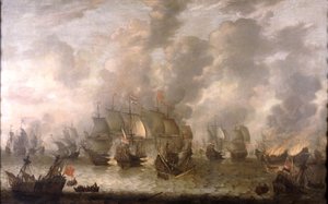 La Battaglia di Scheveningen, 31 luglio 1653, c.1654 da Jan Abrahamsz. Beerstraaten