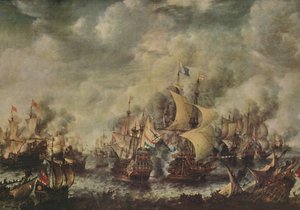 Battaglia Navale tra Inglesi e Olandesi al Largo di Ter Heyde, Agosto, 1653, 1914 da Jan Abrahamsz. Beerstraten