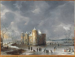 Il castello di Muiden in inverno da Jan Abrahamsz. Beerstraten