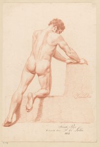 Nudo maschile inginocchiato, visto di schiena (2° premio 1812) da Jan Adriaan Antonie de Lelie