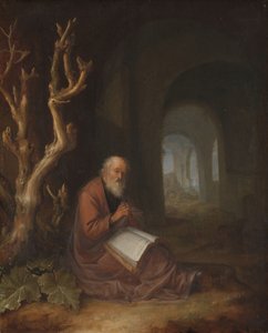 Un eremita che prega in una rovina da Jan Adriaensz. van Staveren