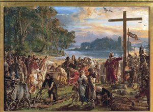 La cristianizzazione della Polonia, 966 da Jan Alojzy Matejko