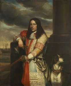 Olandese: Engel de Ruyter (1649-83). Viceammiraglio, figlio di Michiel Adriaensz de Ruyter Ritratto di Engel de Ruyter da Jan Andrea Lievens