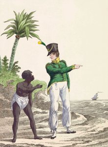 Soldato coloniale olandese con un uomo nero