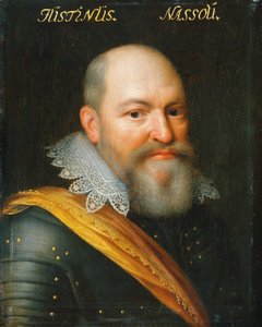Ritratto di Justinus van Nassau, figlio illegittimo del principe Guglielmo I ed Eva Elinx da Jan Antonisz van Ravesteyn (workshop of)
