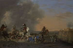Attacco di Cavalleria al Tramonto da Jan Asselijn