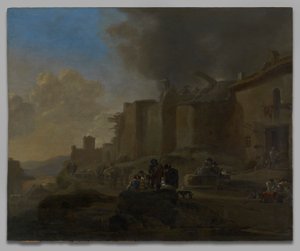 Contadini sulla riva del fiume