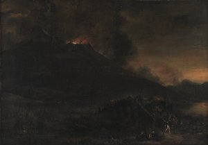 Eruzione del Vesuvio al Tramonto da Jan Asselijn