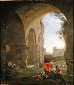 Cacciatori tra le rovine da Jan Asselyn