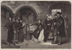 Lutero, quando era Corista, cantando Inni di Porta in Porta a Eisenach da Jan August Hendrik Leys